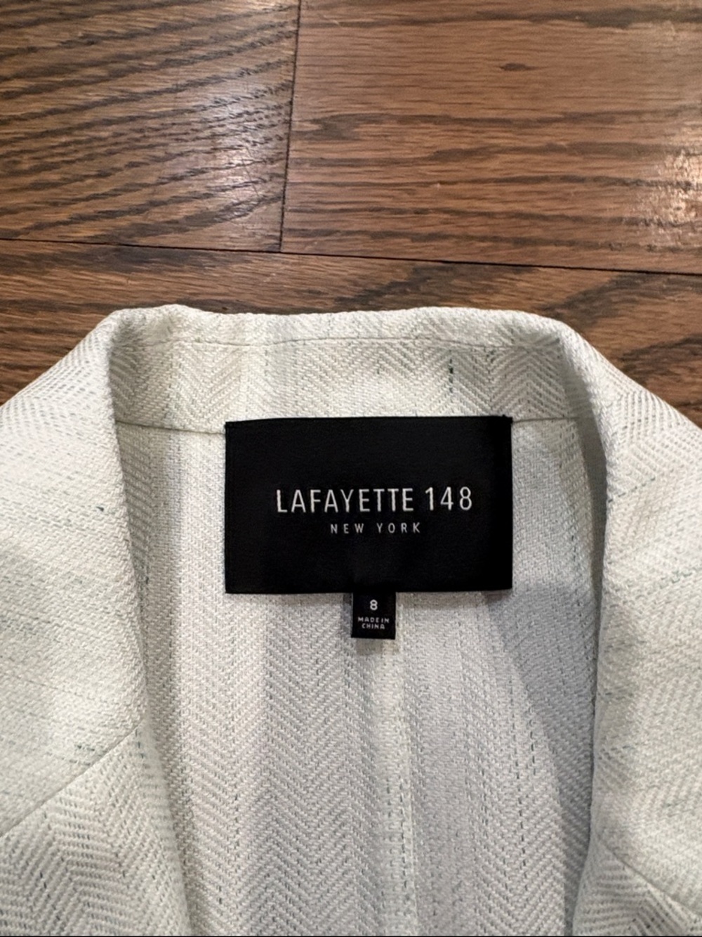Lafayette 148 New York pale mint textured jacket - Picture 3 of 4